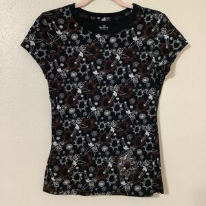 Vintage Y2K Disney Tinkerbell Emo Scene Gothic Halloween Spooky Graphic Tee L